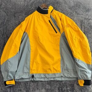 Immersion Research Paddle Jacket XL Yellow Gray Pullover Weatherproof Kayak Raft